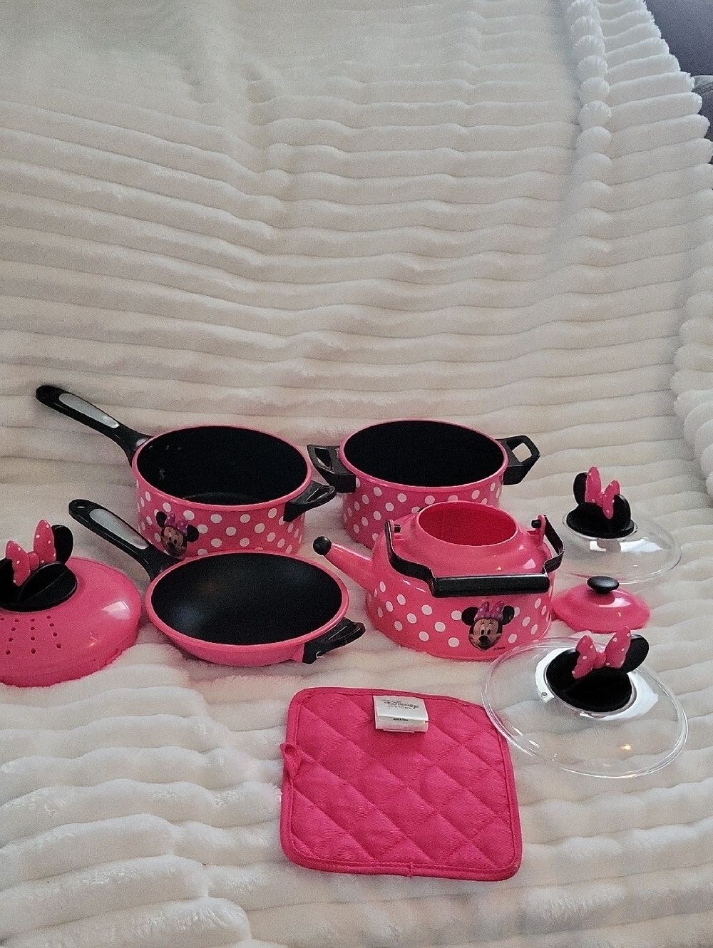 Disney Store Minnie Mouse Gourmet Pots n Pans Cooking Set Pretend Play - Picture 7 of 11